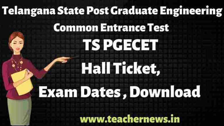 TS PGECET Exam Hall Ticket 2023