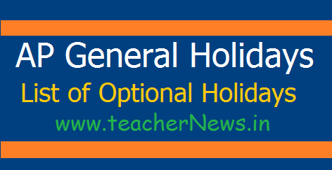 AP List of Holidays 2018 List of General/ Optional Holidays GO 2437