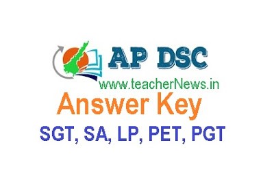AP DSC SGT Answer Key 2018-19 Andhra Pradesh SGT, PET, LP, SA Official Key 