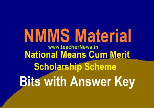NMMS Material of Mental Ability Maths Social Biology Physics Chemistry | Bits Key with OMR Sheet