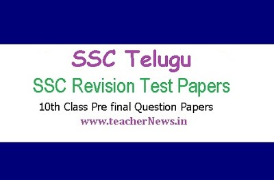 AP SSC Telugu Revision Test Question Paper 2022 Download 10th Class Telugu Pre final Question Paper