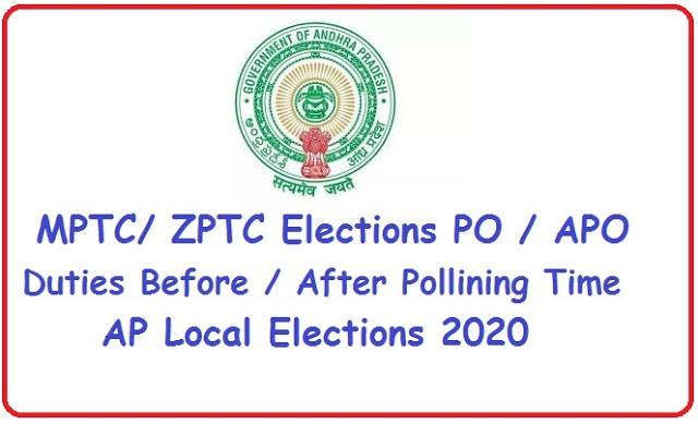 MPTC/ ZPTC Elections PO / APO Duties Before / After Pollining Time | AP Local Elections 2020 