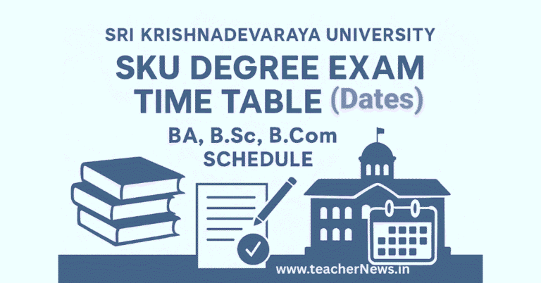 Sri Krishnadevaraya University SKU Degree Exam Time Table 2026 – BA, B.Sc, B.Com Schedule