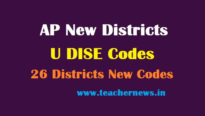 AP New District UDISE codes with School codes for Teachers Transfers web option form with Madals