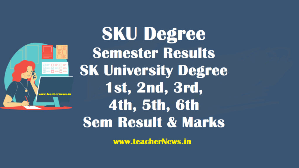 SKU Degree Sem Results - SK University Degree 1st, 2nd, 3rd, 4th, 5th, 6th Sem Result