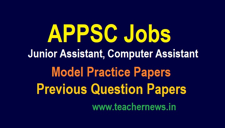 APPSC Junior Assistant Model Question Papers - Computer Assistant Recruitment Previous Papers pdf