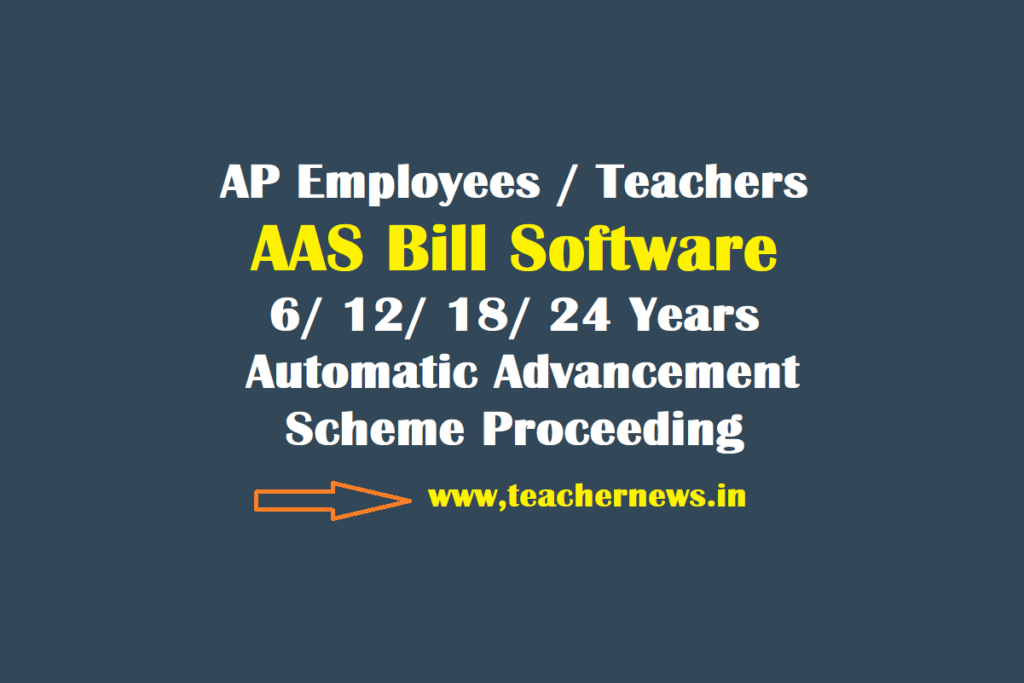 Teachers AAS Bill Software 6 -12 -18- 24 Years, AP Employees Automatic Advancement Scheme Proceeding (PRC 2022)
