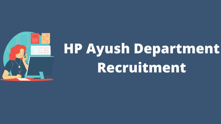 HP Ayush Department Recruitment