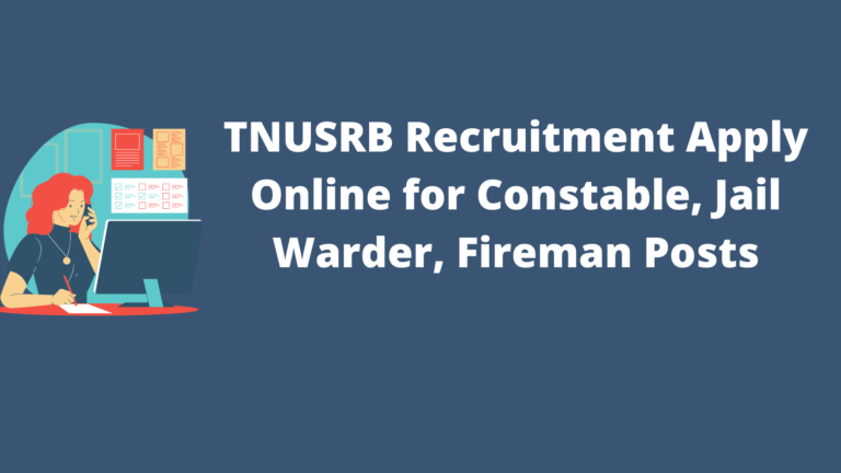 TNUSRB Recruitment