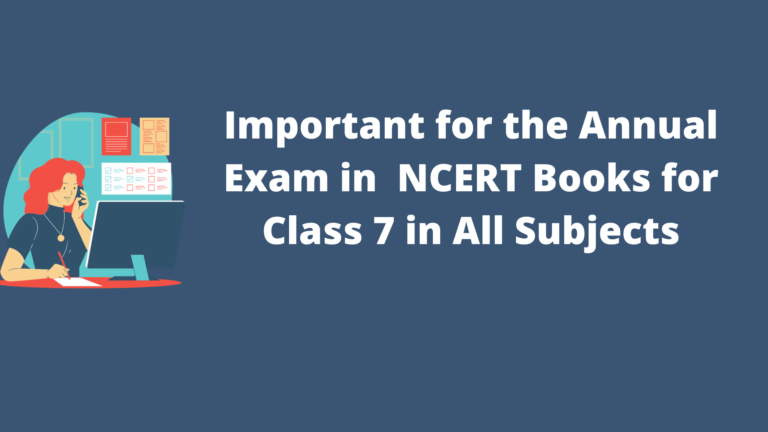 Important for the Annual Exam
