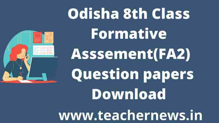 Odisha Board 9th Class FA2 Question papers