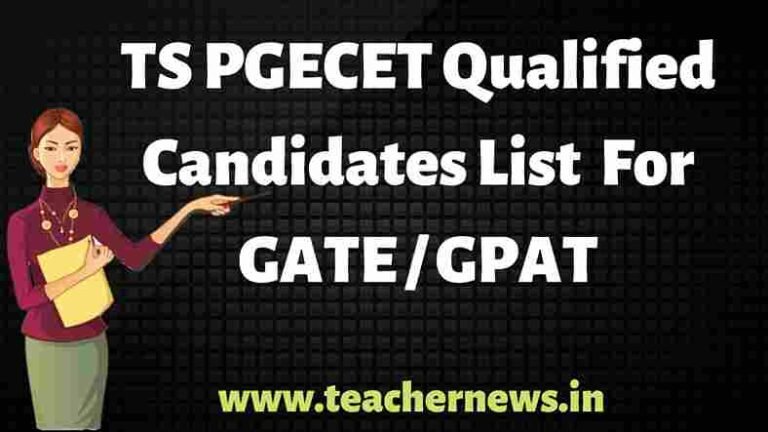 TS PGECET Qualified Candidates List 2023 For GATEGPAT
