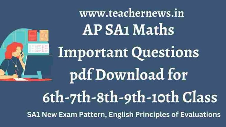 AP SA1 Maths Question Papers pdf Download for 6th-7th-8th-9th-10th Class 2023