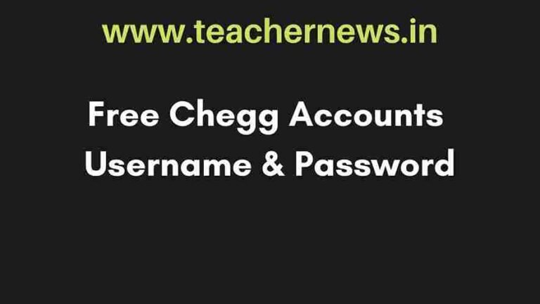 Free Chegg Accounts Username & Password