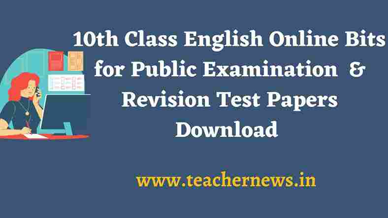 10th Class English Online Bits for Public Examination 2023