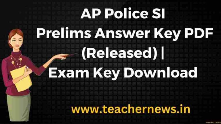 AP Police SI Prelims Answer Key 2023