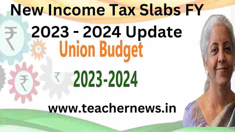 New Income Tax Slabs FY 2023 2024 Update New Income Tax Slabs No Tax Till 7 Lakh TeacherNews