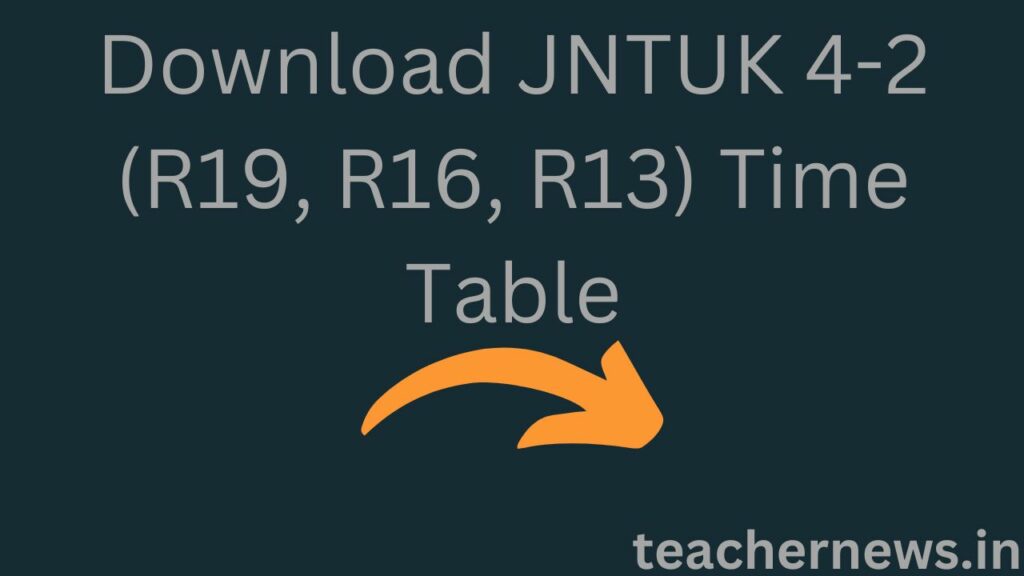 Download JNTUK 4-2 (R19, R16, R13) Time Table