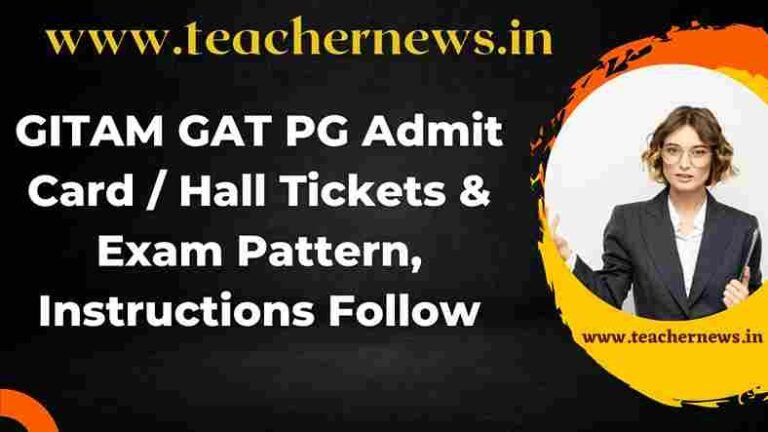 GITAM PG Admit Card
