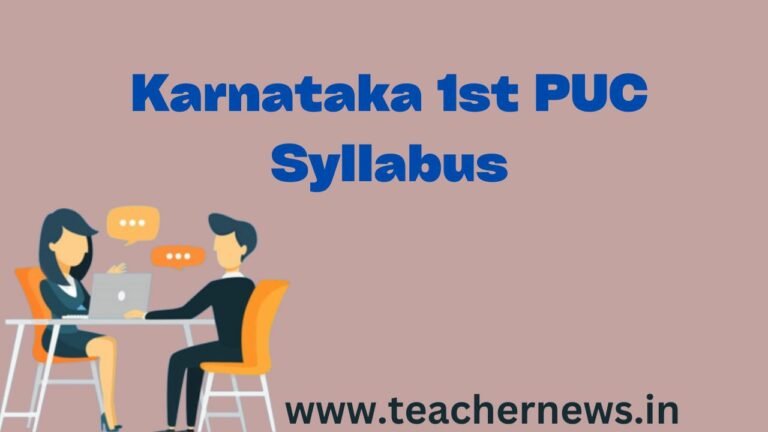 Karnataka 1st PUC Syllabus