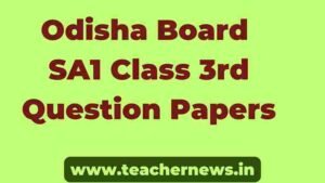 Odisha Board SA1 Class 3rd Question Papers 2023-2024 Syllabus, Text