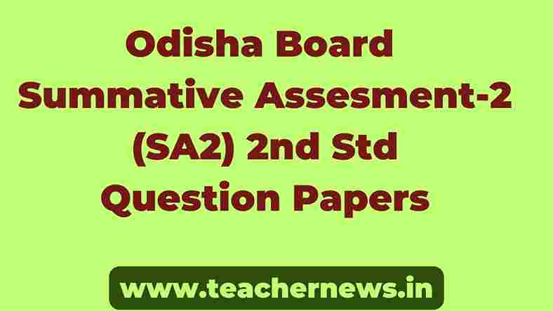 Odisha Board SA2 5th Class Question papers