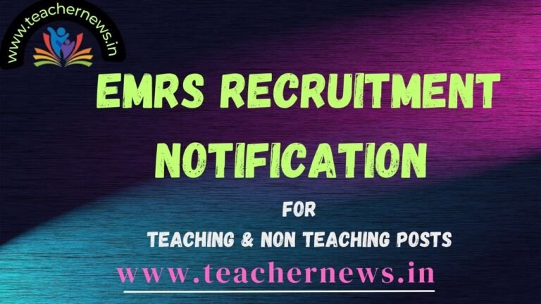 EMRS Recruitment Notification For TGT, PGT Posts