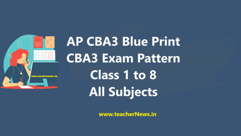 AP CBA3 Blue Print 2024: Download CBA3 Exam Pattern for Class 1 to 8 (All Subjects)