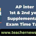 AP inter 1st & 2nd year Supplementary Exam Time Table