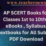 AP SCERT Books for Classes 1st to 10th 2024