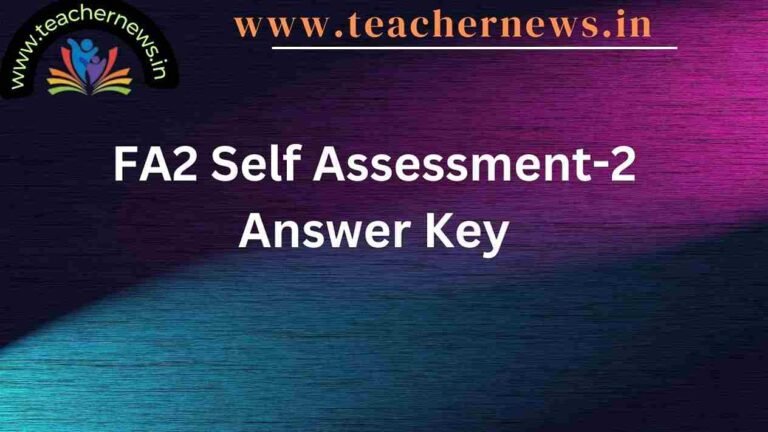 FA2 Self Assessment-2 Answer Key