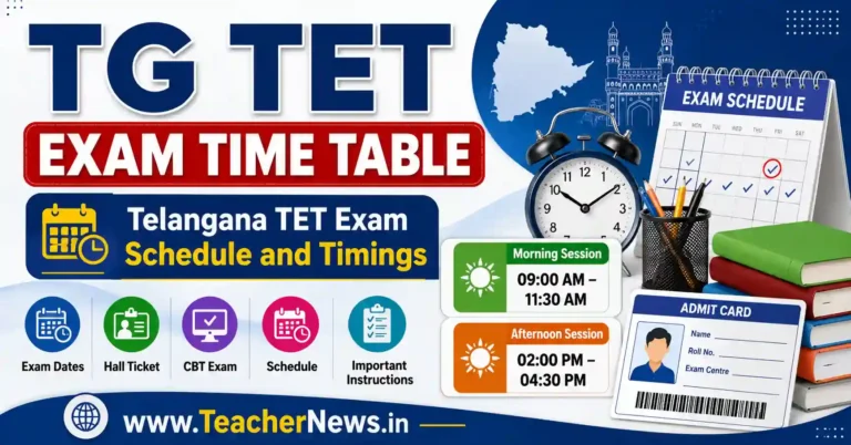 TG TET Exam Time Table 2026 – Ultimate Telangana TET Exam Dates, Schedule & Shift Timings