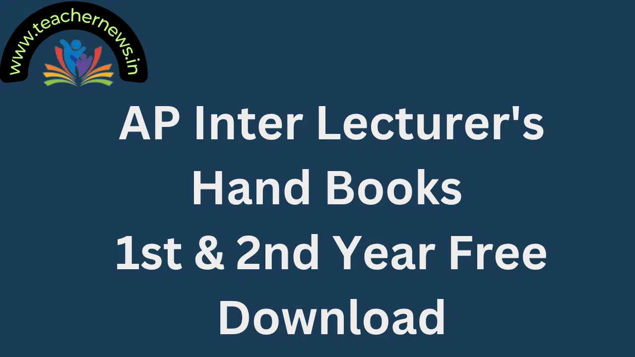 AP Inter Lecturer's Hand Books 2026-27 Subject Wise 1st & 2nd Year Free PDF Download