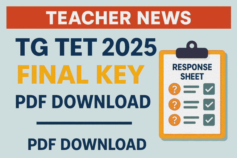 Tg Tet 2025 Final Key Pdf Download Response Sheet Today Release