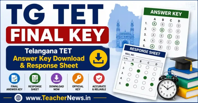 TG TET 2026 Final Key PDF Download & Response Sheet (Today Release)