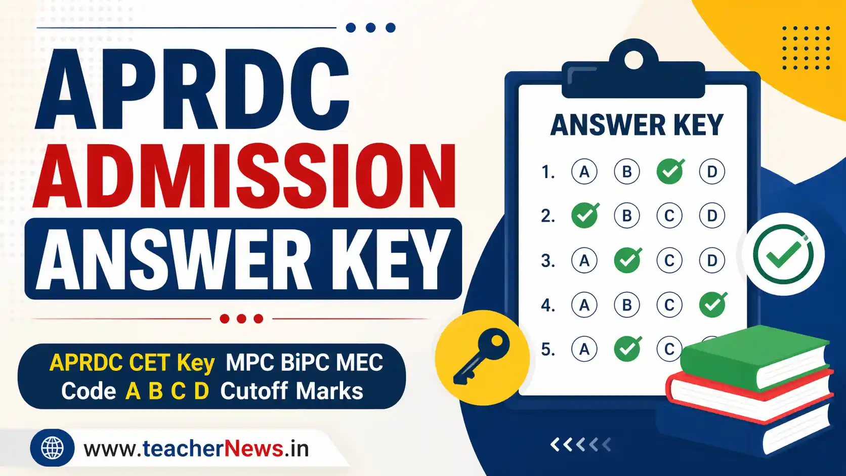 APRDC Admission Answer Key 2026 Download APRDC CET Key MPC BiPC MEC Code A B C D Cutoff Marks