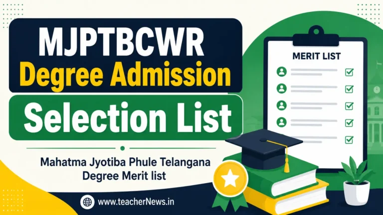 MJPTBCWR Degree Admission Selection List 2026 Download – Merit List, Degree Colleges & Admission Process
