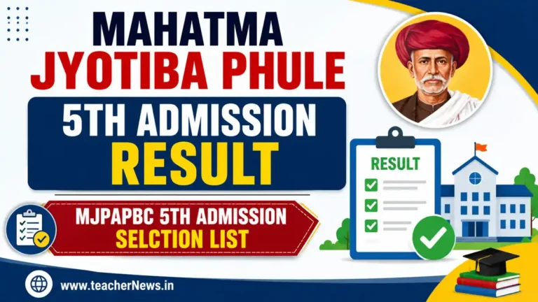 Mahatma Jyotiba Phule 5th Admission Result 2026 Complete Selection List Guide