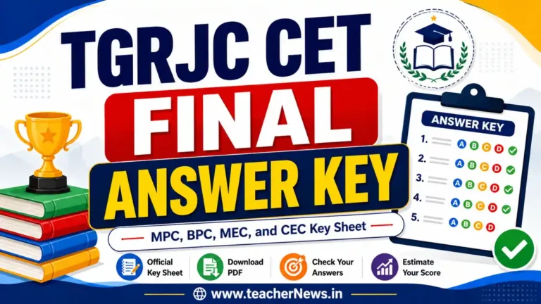 TGRJC CET Final Answer Key 2026 Complete Official Key Sheet Guide