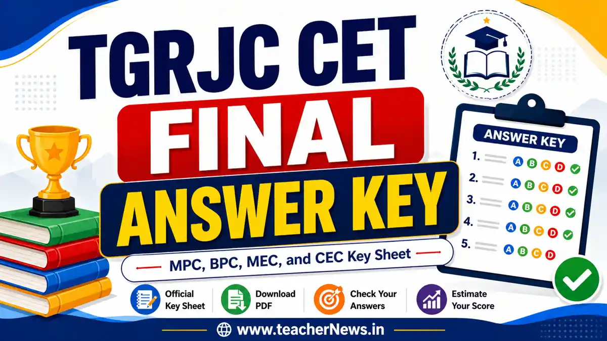TGRJC CET Final Answer Key 2026 Complete Official Key Sheet Guide