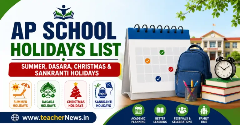 AP School Holidays List 2026-27 PDF Download: Summer, Dasara, Christmas & Sankranti Holidays