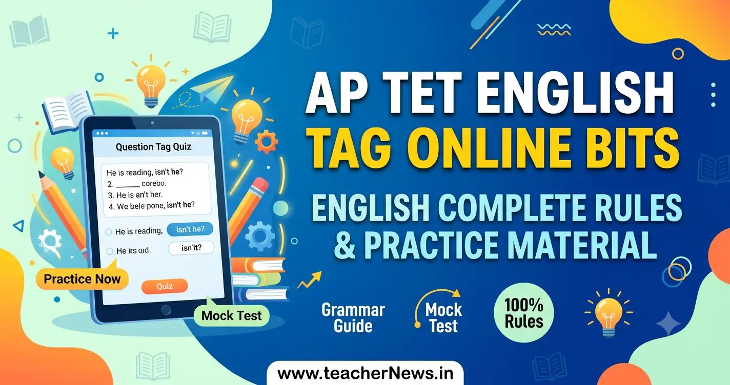 AP TET English Question Tag Online Bits 2026 Complete Rules & Practice Material
