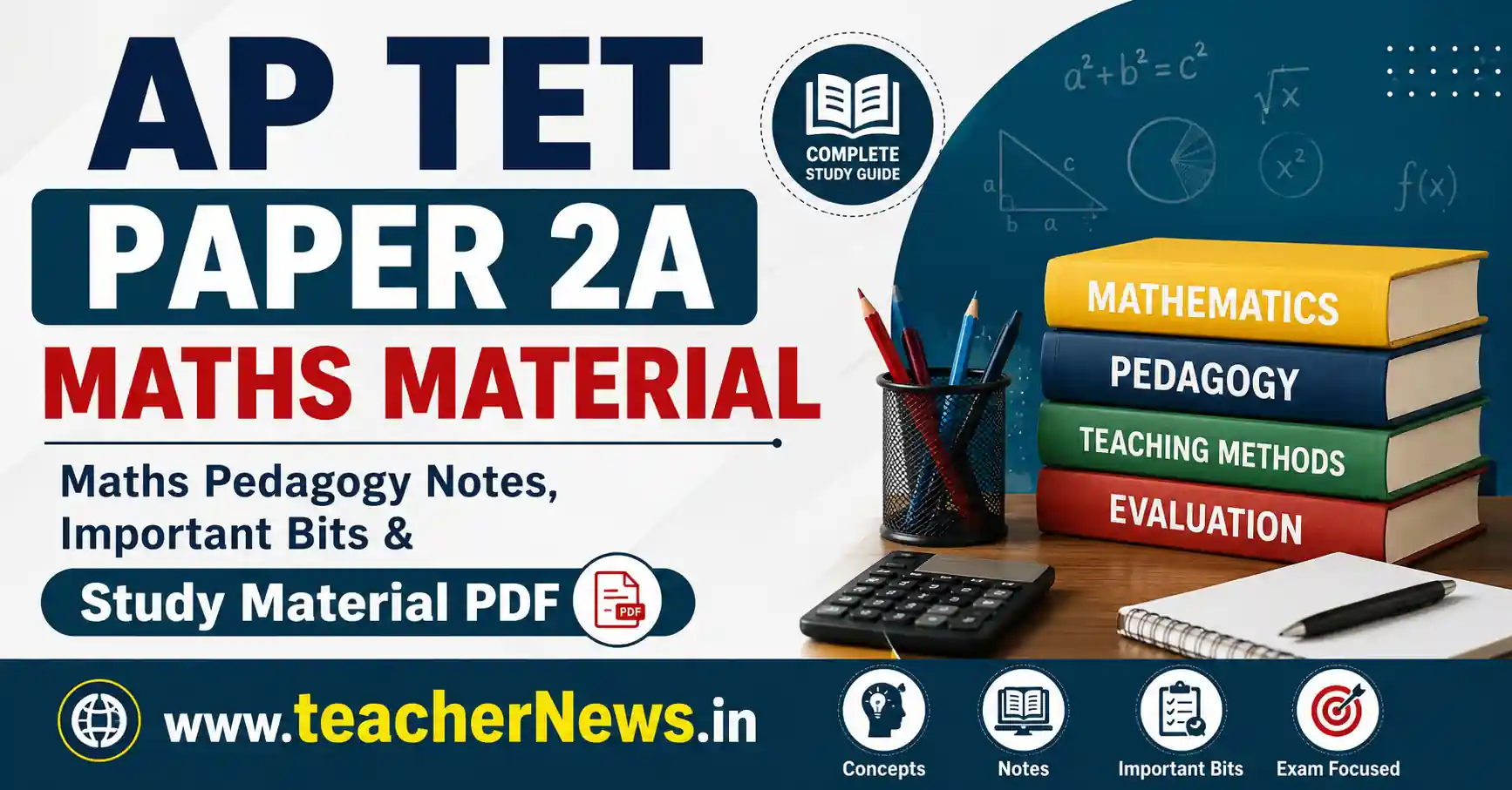 AP TET Paper 2A Maths Material 2026 – Maths Pedagogy Notes, Important Bits & Study Material PDF