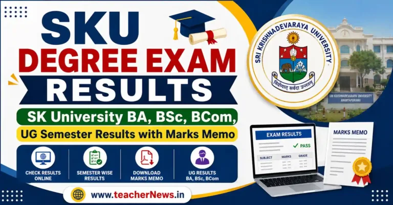 SKU Degree Exam Results 2026 - Download BA, BSc, BCom, UG Semester Results