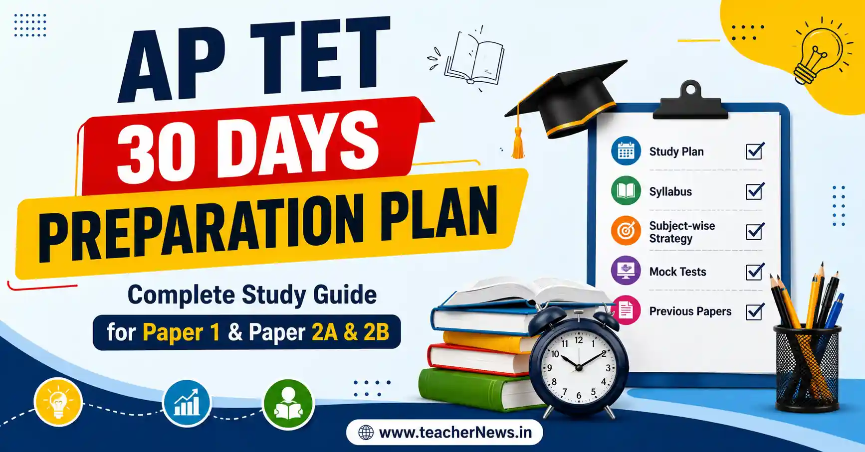 AP TET 30 Days Preparation Plan 2026 – Complete Study Guide for Paper 1 & Paper 2A, and Paper 2B